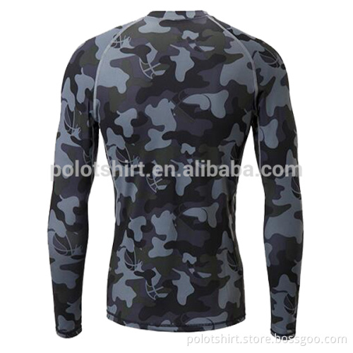 China Men's Long Sleeve Skin Tight Sublimated Camo Compression T- Shirt